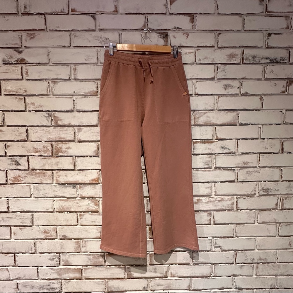 TenTree French Terry Wide Leg Pants Crop Size Small